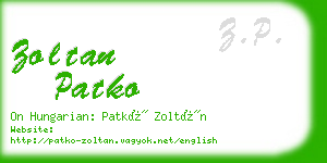 zoltan patko business card